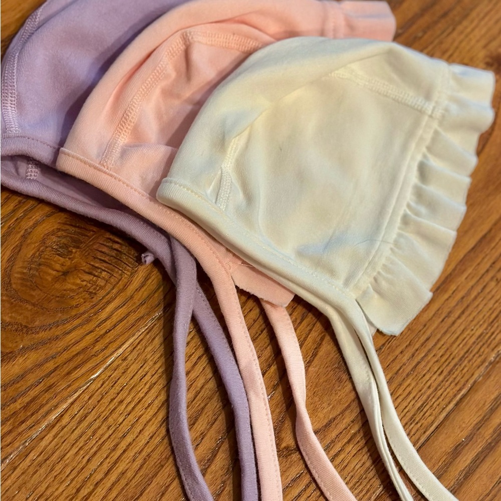 Baby Girl Bonnets, set of 3